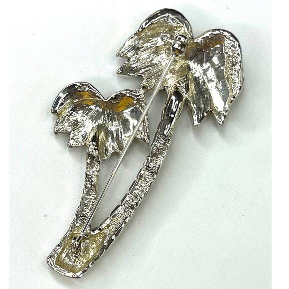 Vintage Palm Tree Brooch Costume Jewelry Fashion Pin m13 - Picture 2 of 2